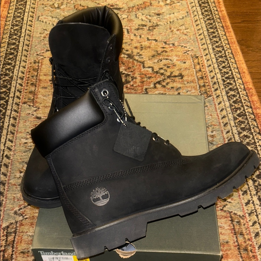 Timberland Men's Black Leather Boots/ 6in waterproof